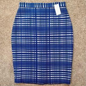 NWT Sz 4P BR Blue Plaid Pencil Skirt